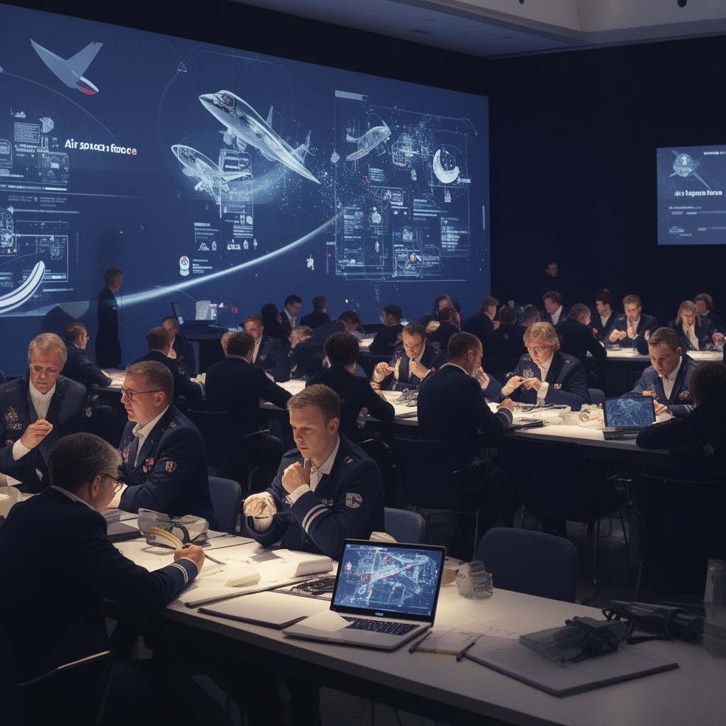AI-generated illustration of Air and Space Force staff