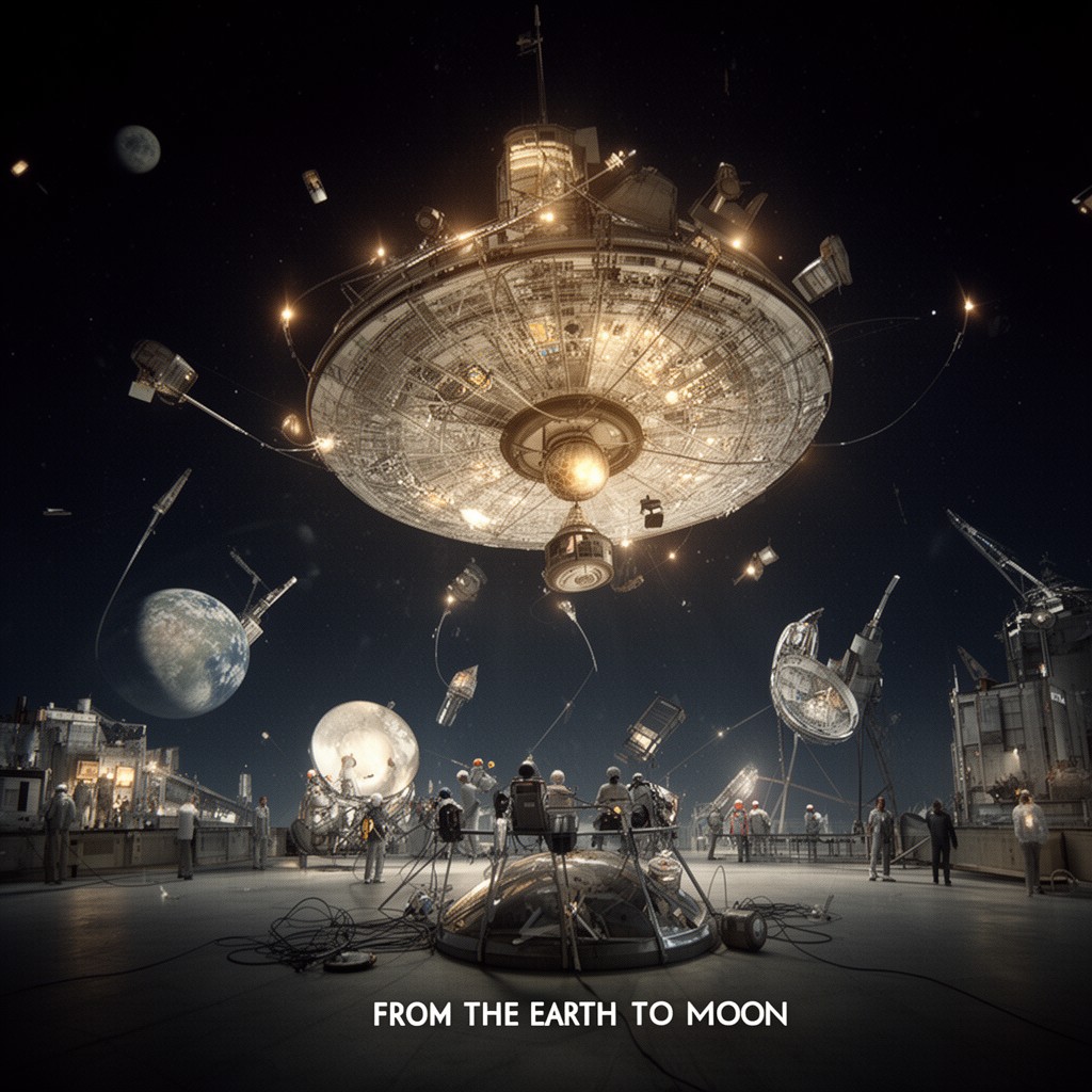 AI-generated illustration of From the Earth to the Moon