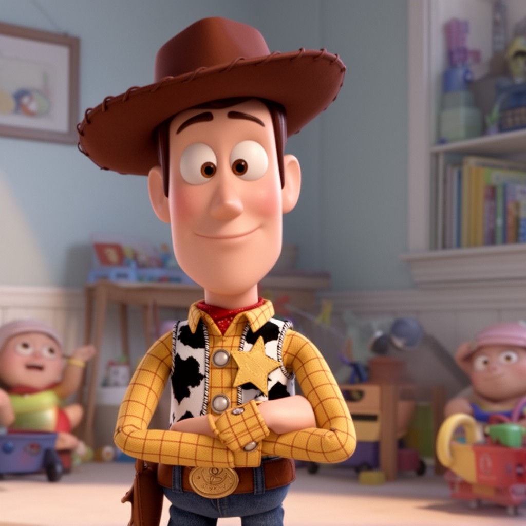 AI-generated illustration of Woody in Toy Story