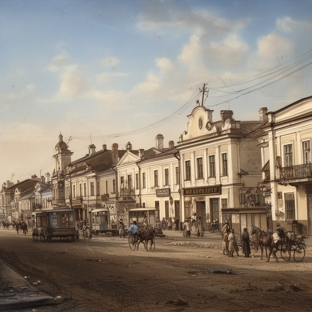 AI-generated illustration of Berditchev, Russian Empire