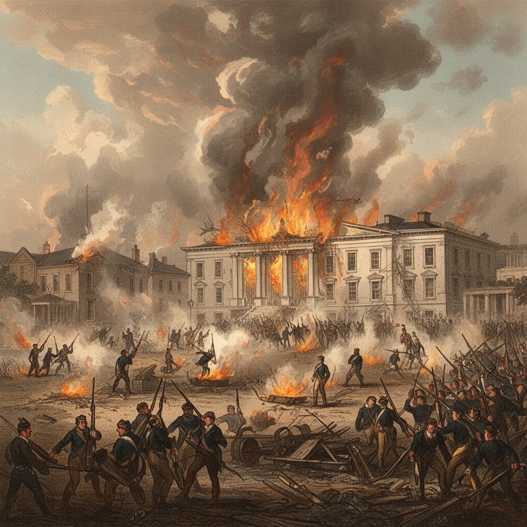 AI-generated illustration of Burning of Washington