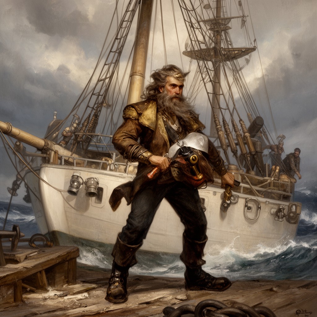 AI-generated illustration of Captain Ahab