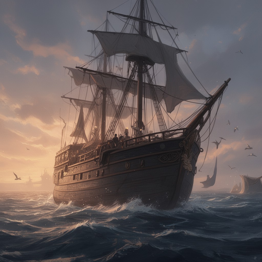 AI-generated illustration of the Pequod