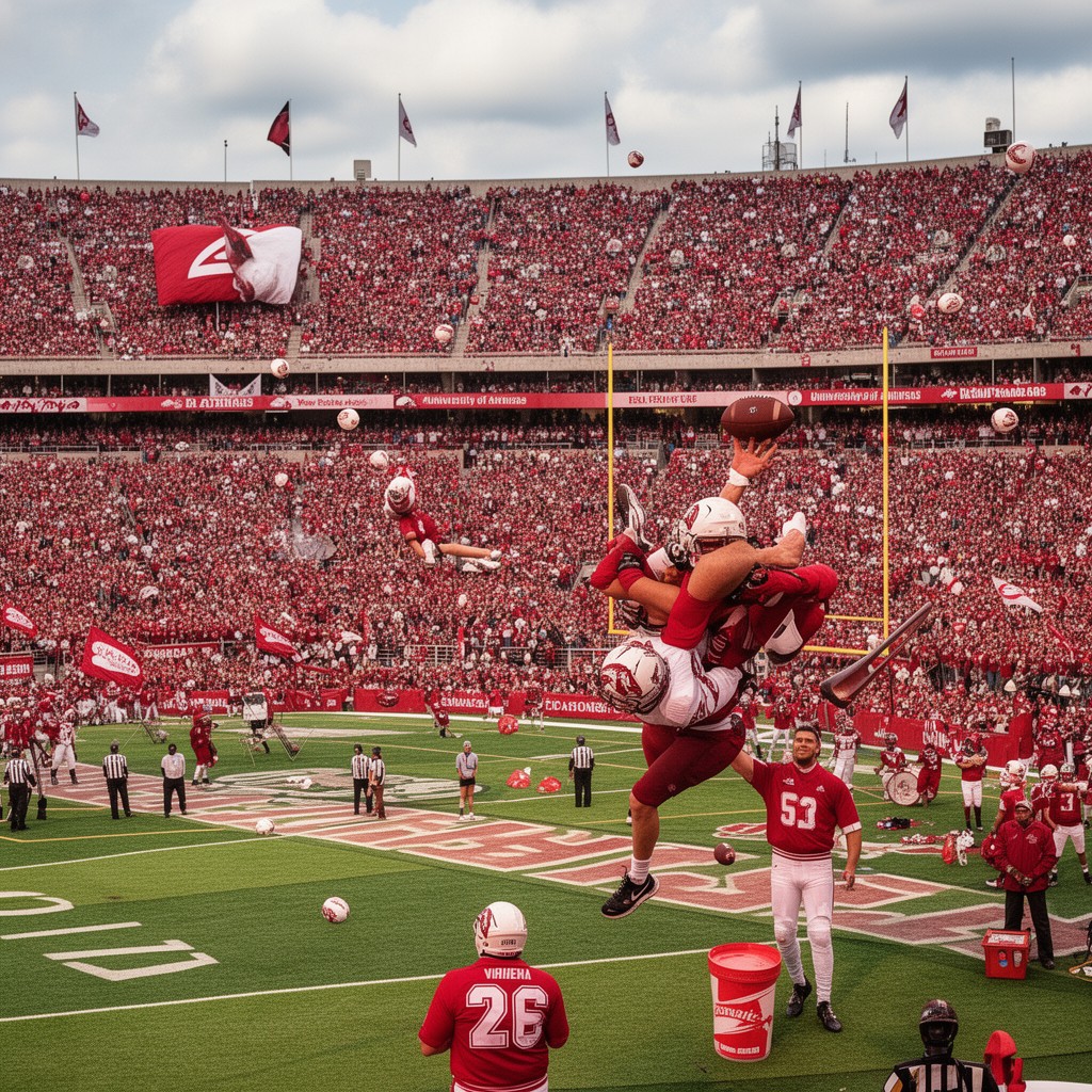 AI-generated illustration of University of Arkansas Razorbacks football