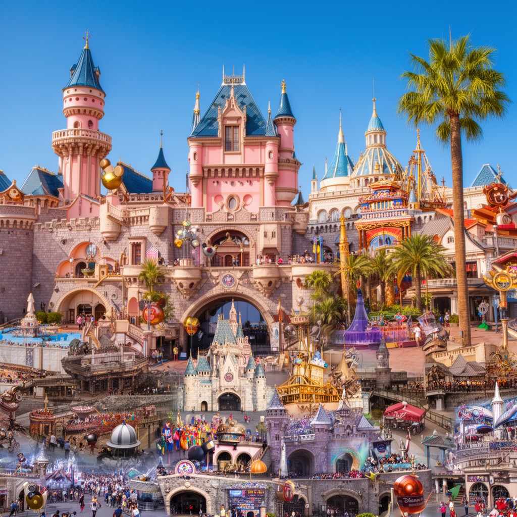 AI-generated illustration of Disney properties in California