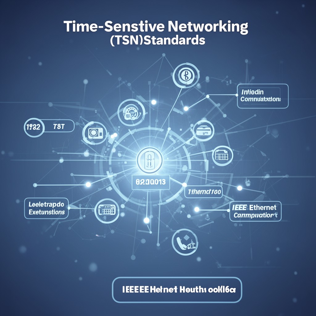 AI-generated illustration of Time-Sensitive Networking (TSN) standards