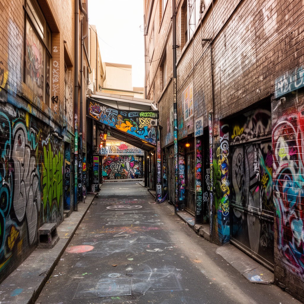 AI-generated illustration of Hosier Lane