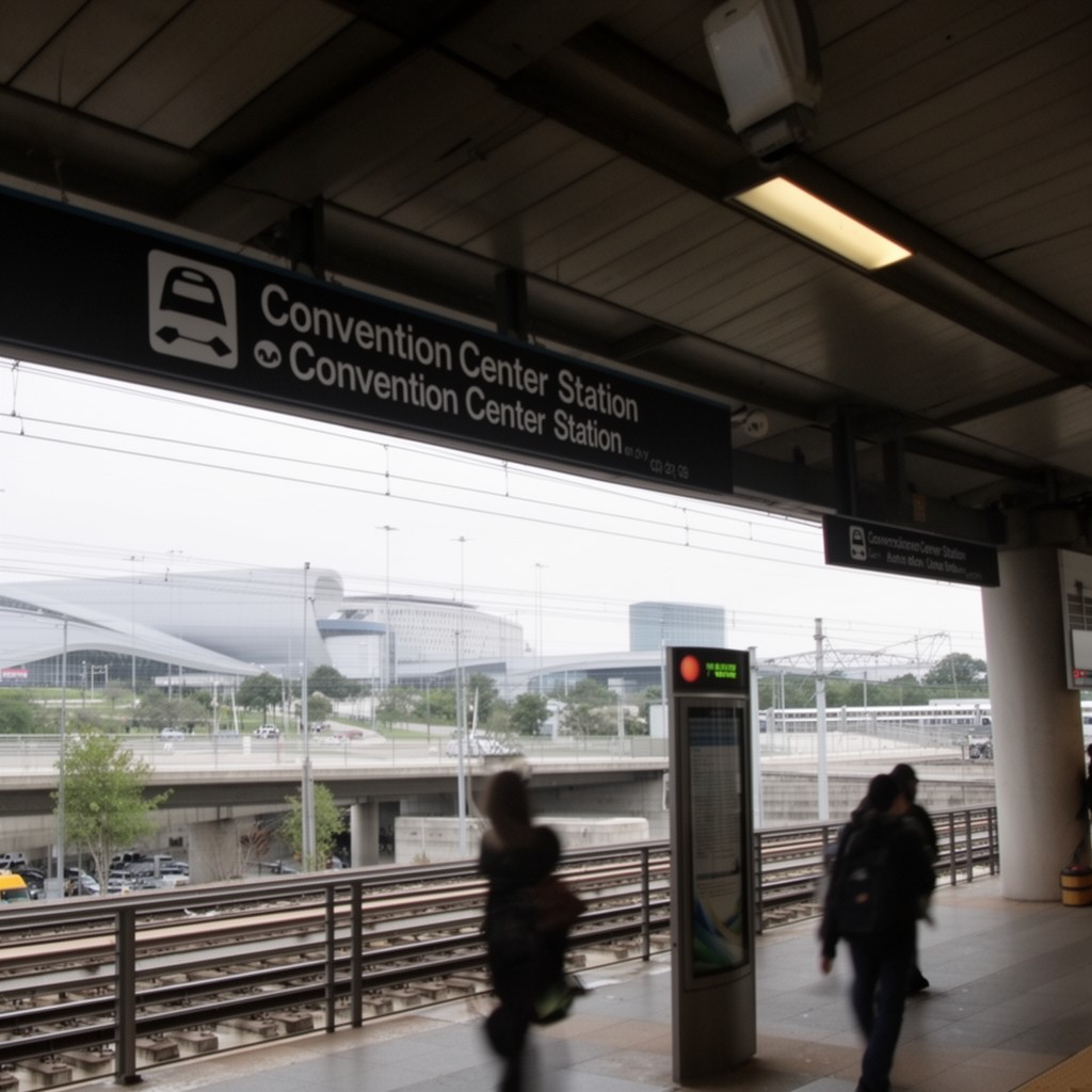 AI-generated illustration of Convention Center Station