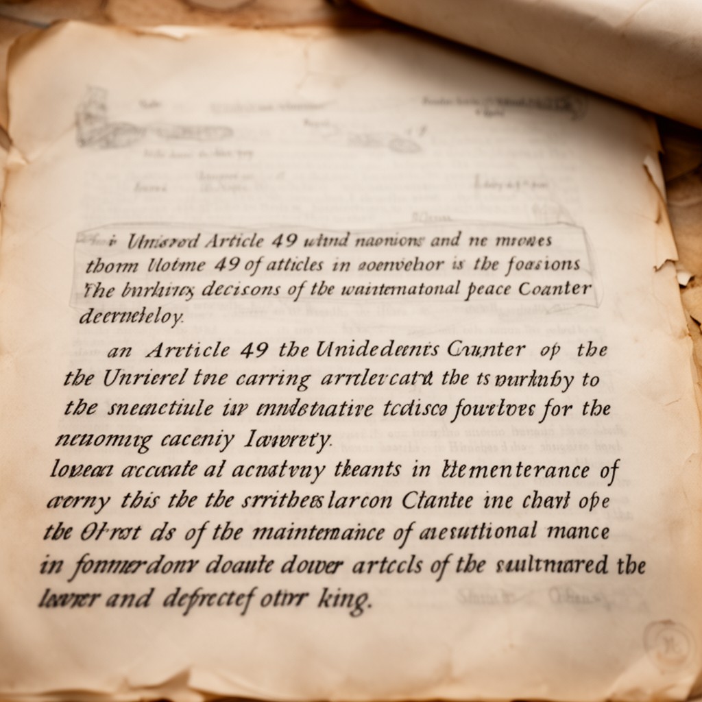 AI-generated illustration of Article 49 of the United Nations Charter