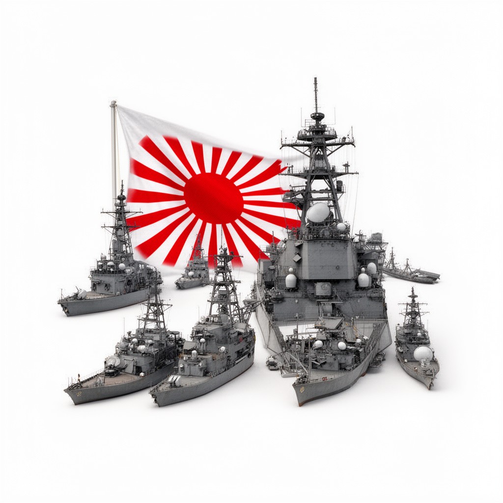 AI-generated illustration of Japan Maritime Self-Defense Force (variant as naval ensign)