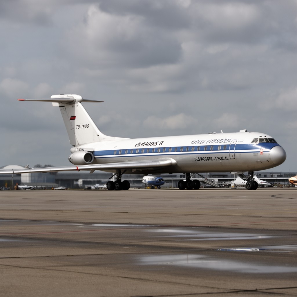 AI-generated illustration of Tupolev Tu-134 airliner