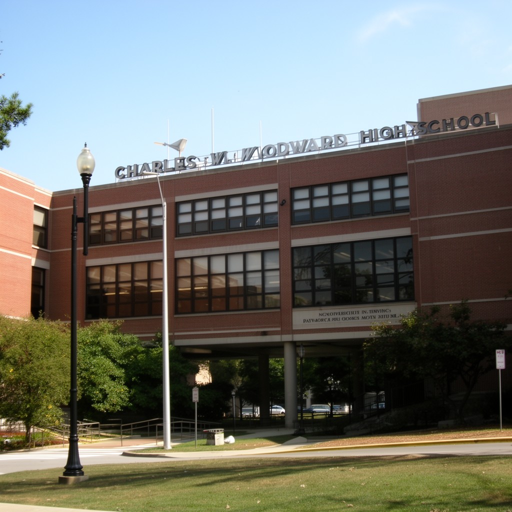 AI-generated illustration of Charles W. Woodward High School