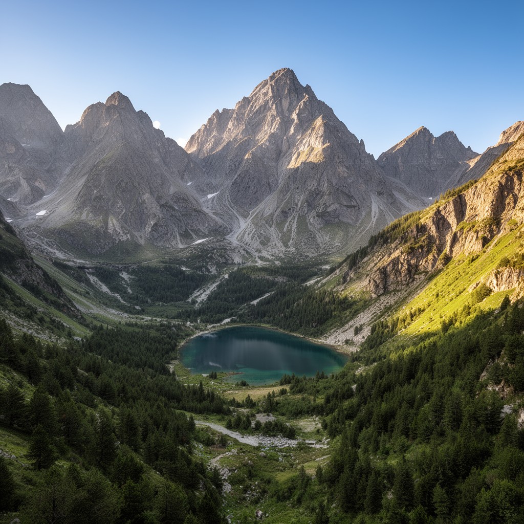 AI-generated illustration of Pirin Mountains