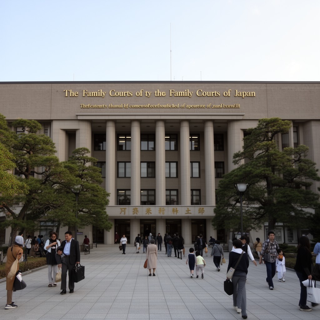 AI-generated illustration of family courts of Japan