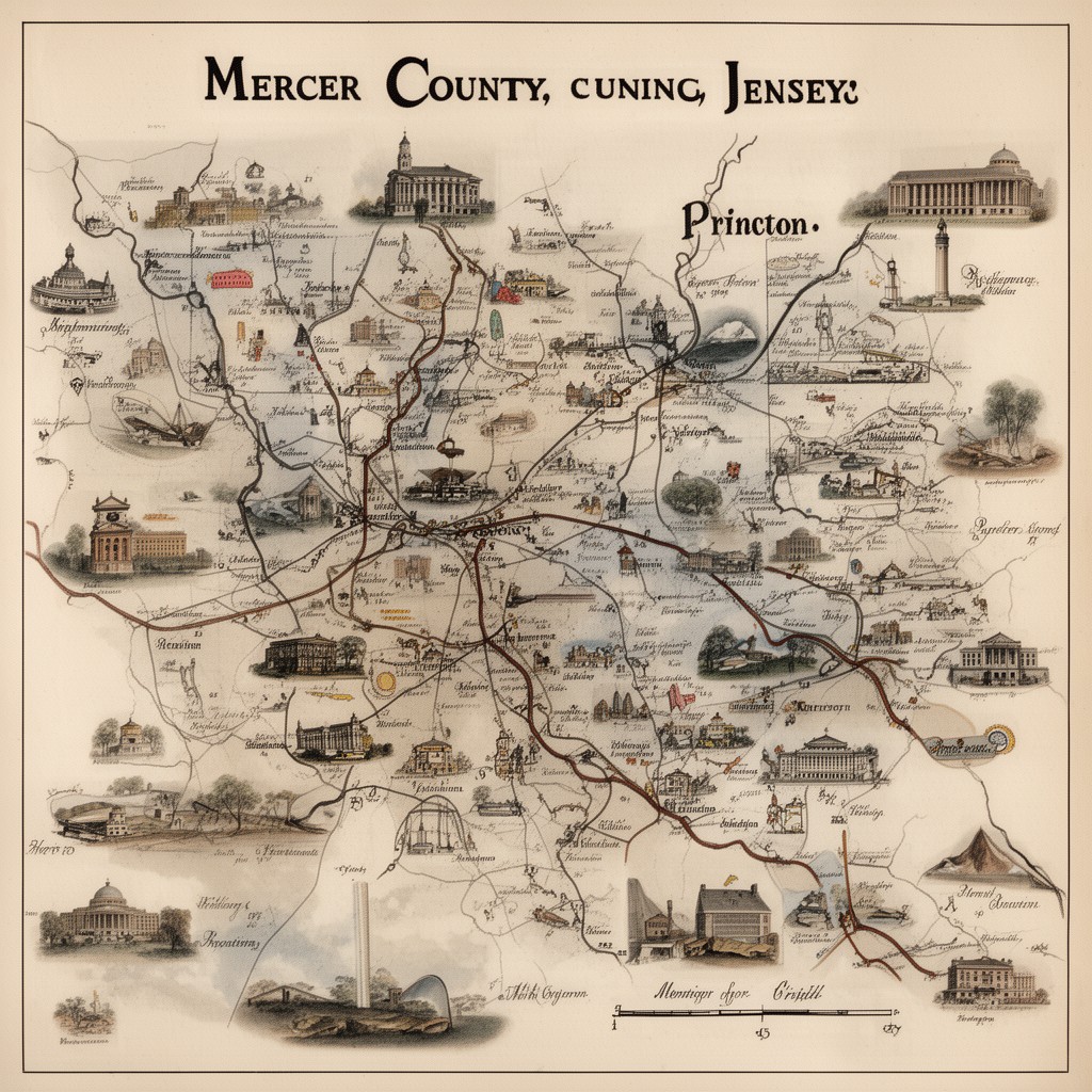 AI-generated illustration of Mercer County, New Jersey
