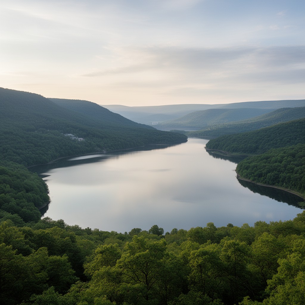 AI-generated illustration of Schoharie Reservoir