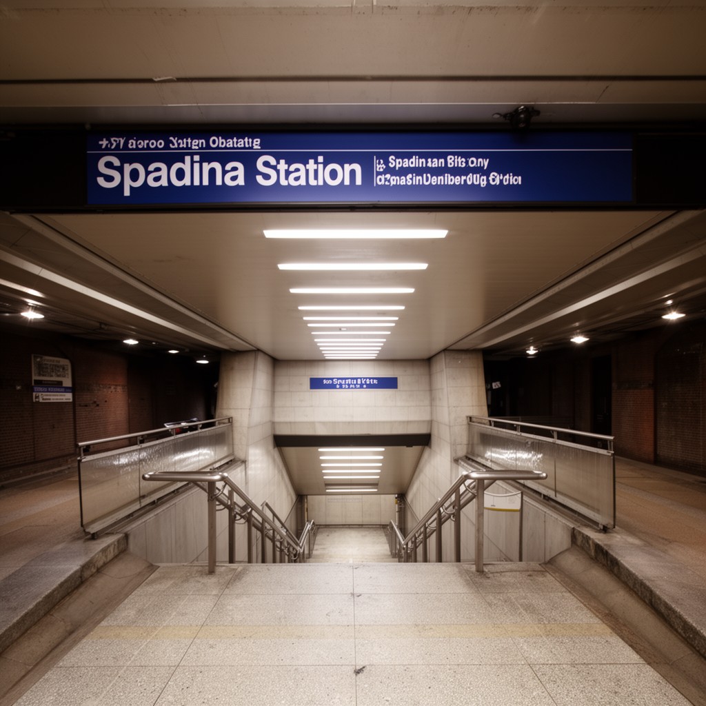 AI-generated illustration of Spadina station