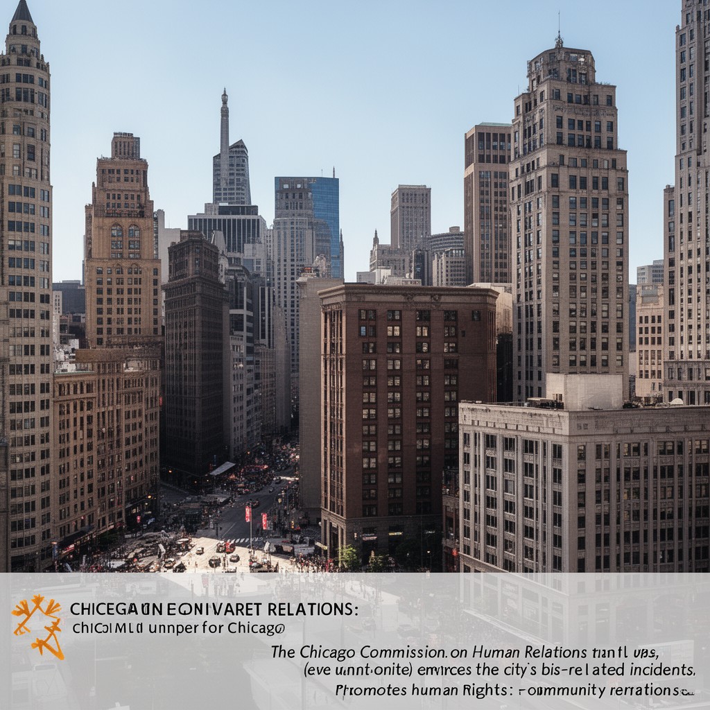 AI-generated illustration of Chicago Commission on Human Relations (in part)