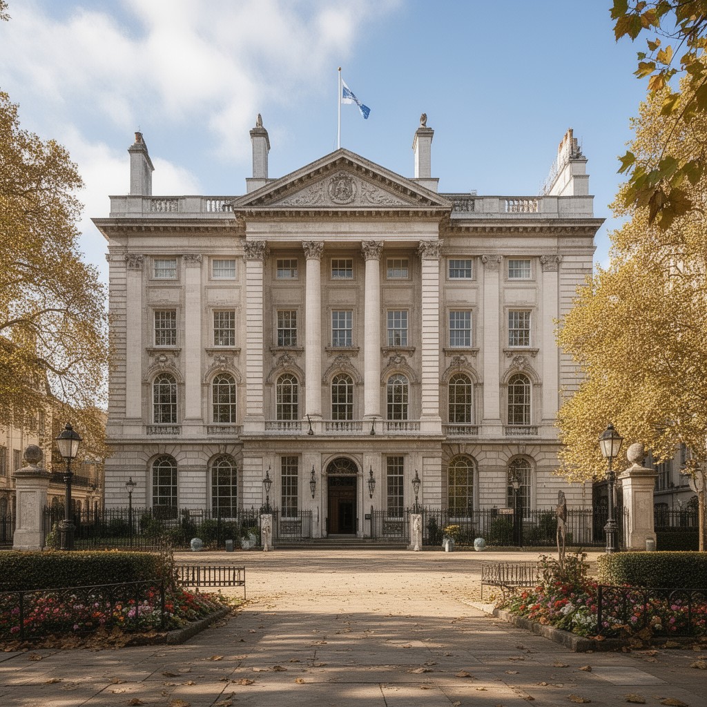 AI-generated illustration of Bridgewater House, London
