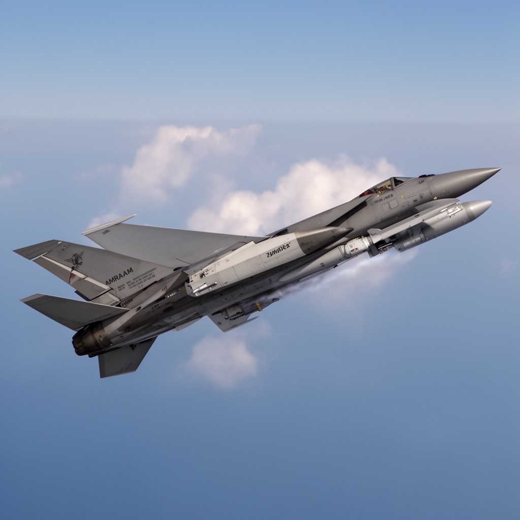 AI-generated illustration of AMRAAM air-to-air missile