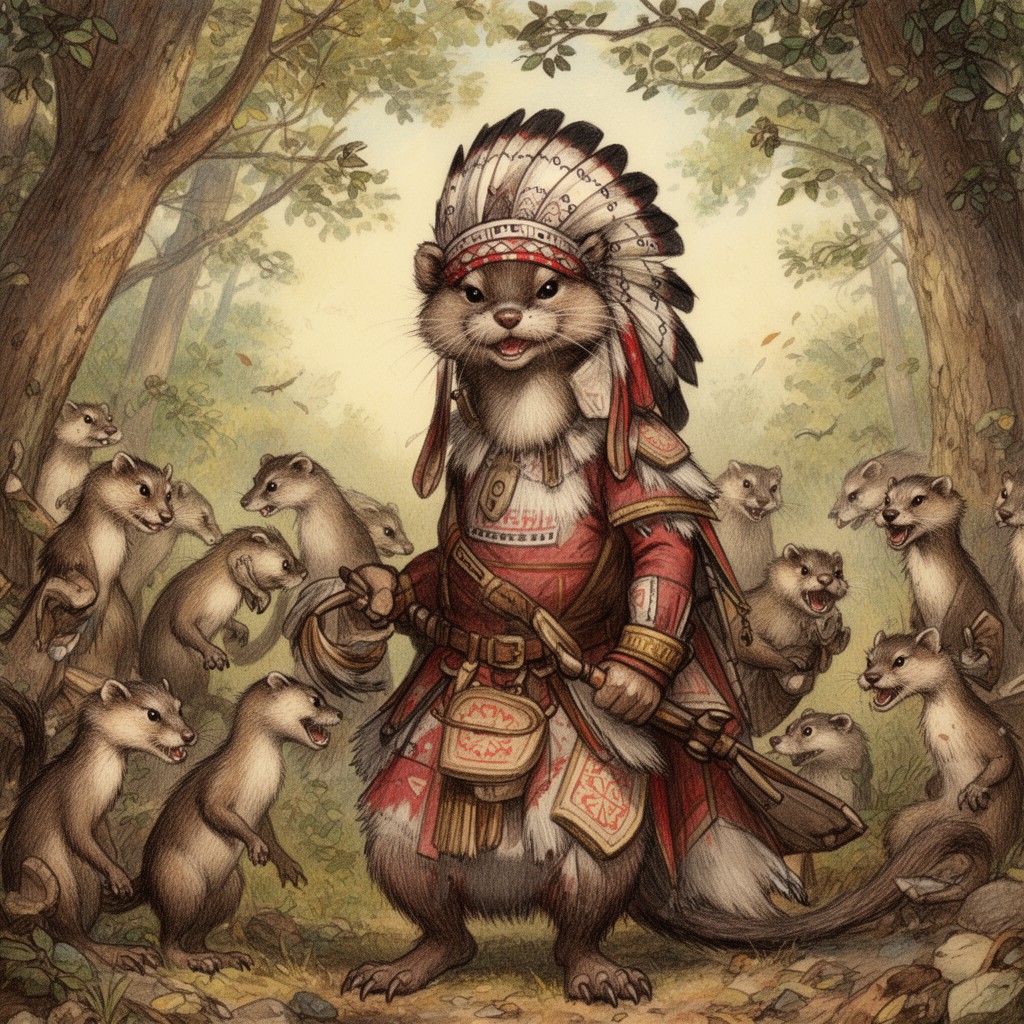 AI-generated illustration of Chief Weasel