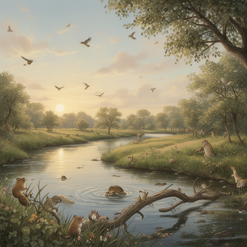 AI-generated illustration of The River Bank