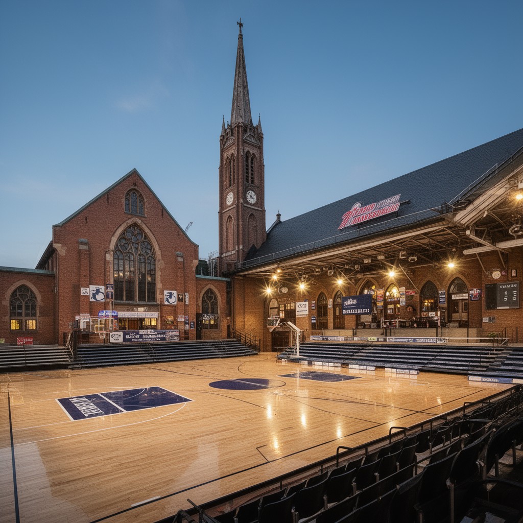 AI-generated illustration of Cathedral of College Basketball