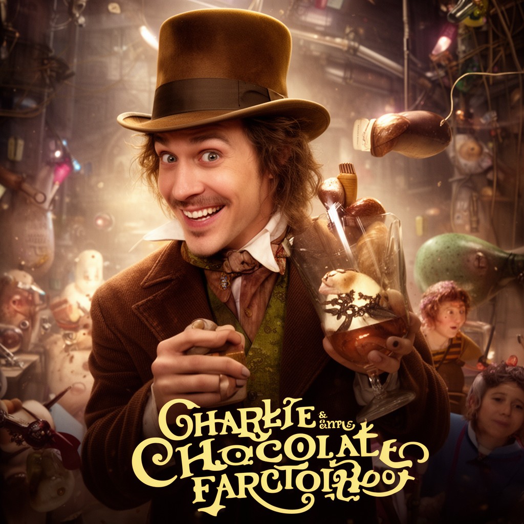 AI-generated illustration of Charlie and the Chocolate Factory (2005 film)
