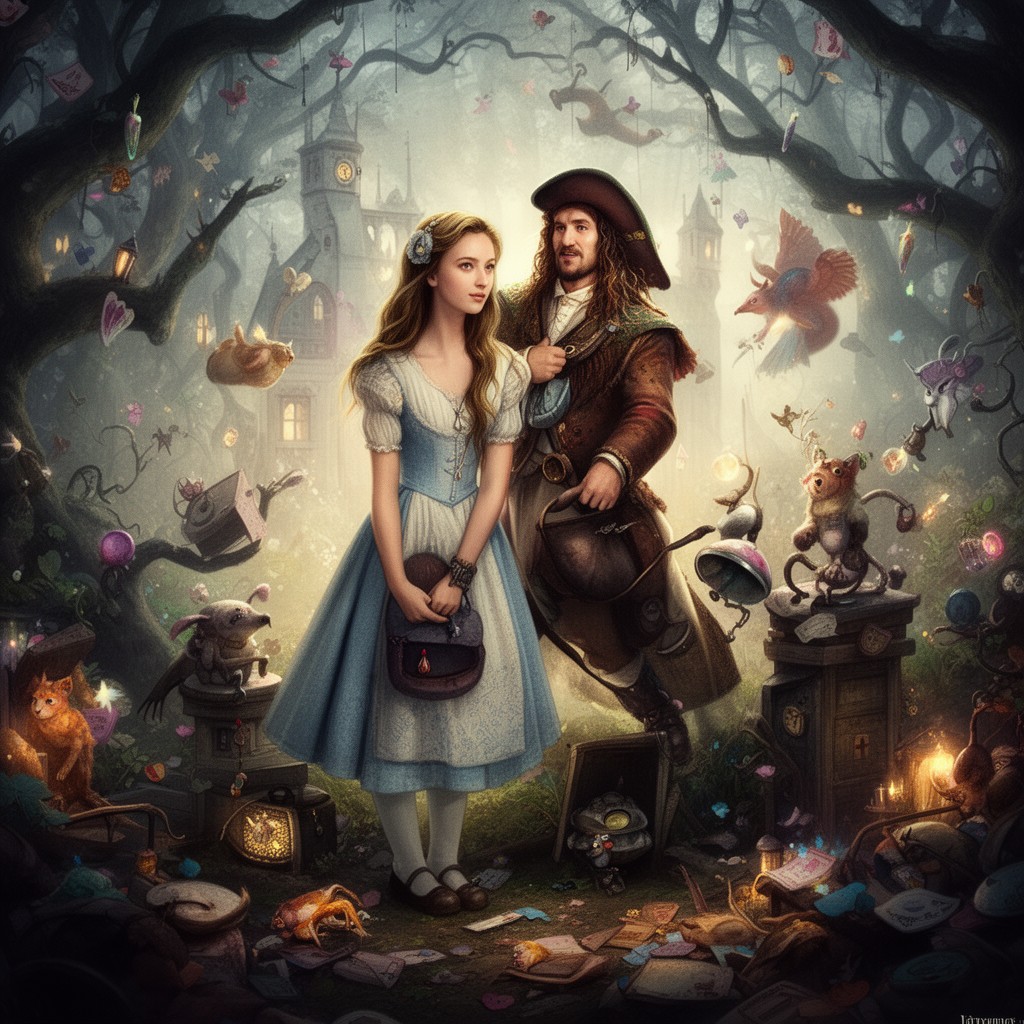 AI-generated illustration of Alice in Wonderland (2010 film)