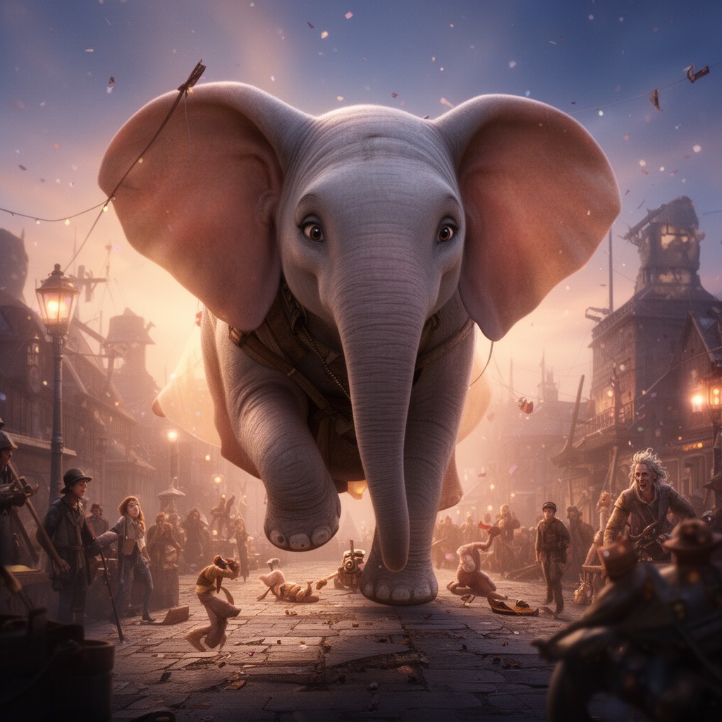 AI-generated illustration of Dumbo (2019 film)
