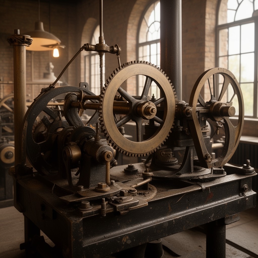 AI-generated illustration of Watt steam engine