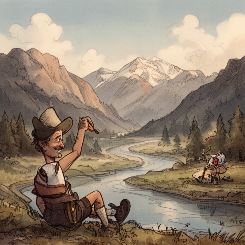 AI-generated illustration of A Tramp Abroad