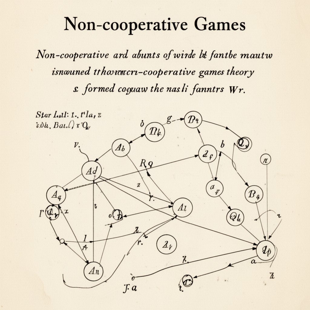 AI-generated illustration of Non-cooperative Games