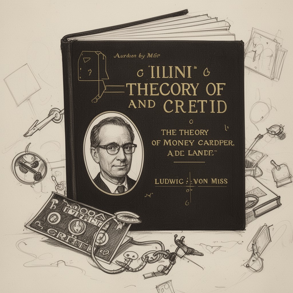 AI-generated illustration of The Theory of Money and Credit