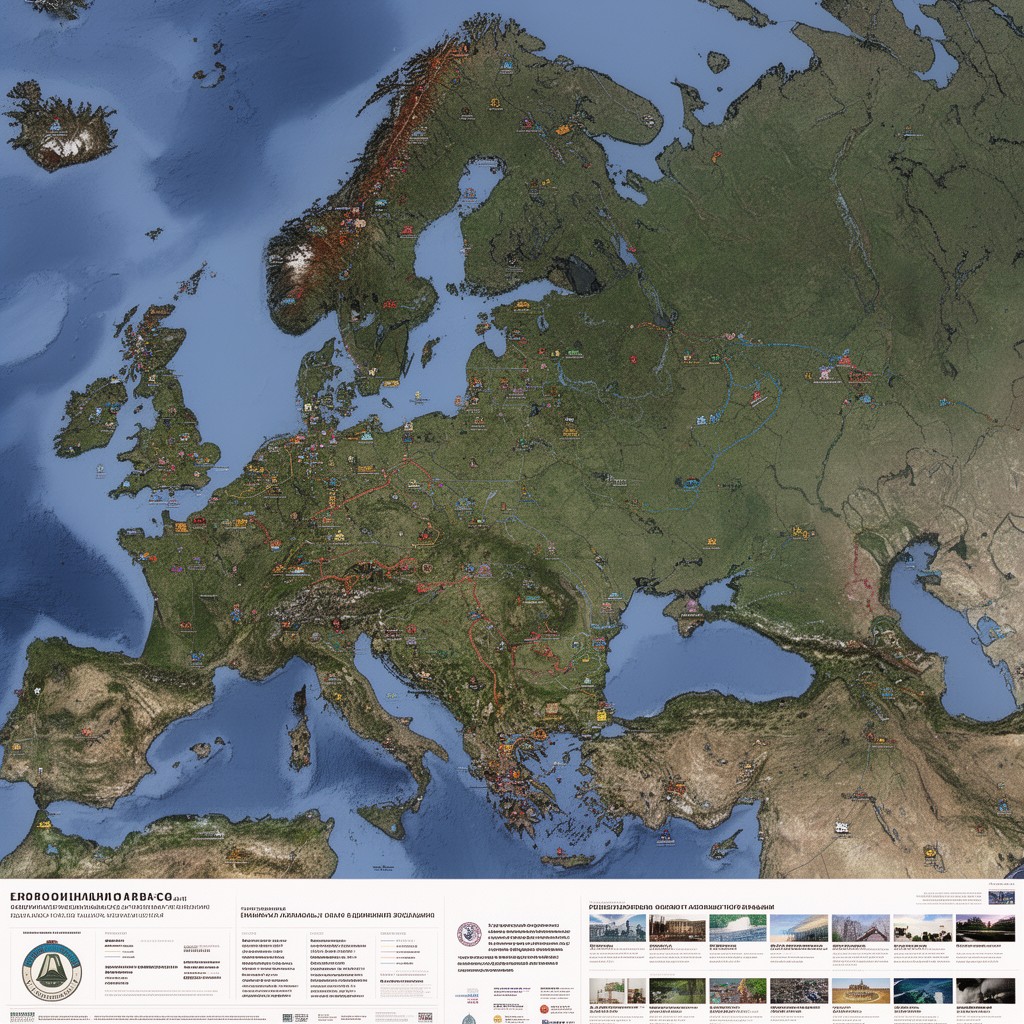 AI-generated illustration of Europe and North America