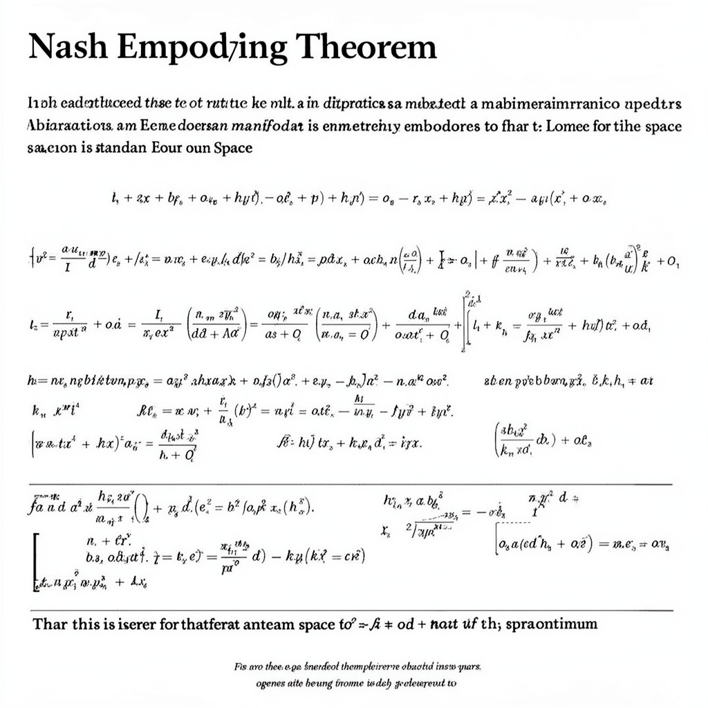 AI-generated illustration of Nash embedding theorem