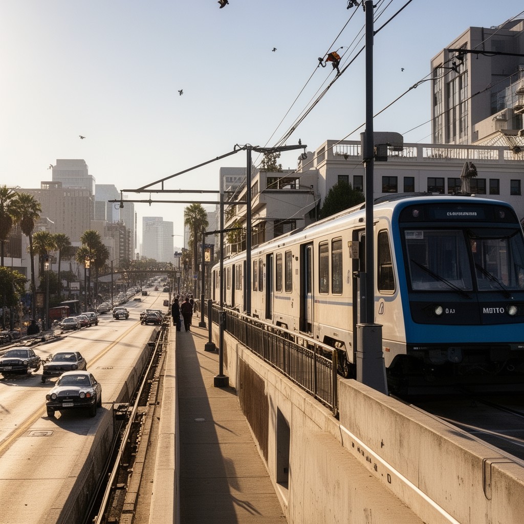 AI-generated illustration of LA Metro A Line