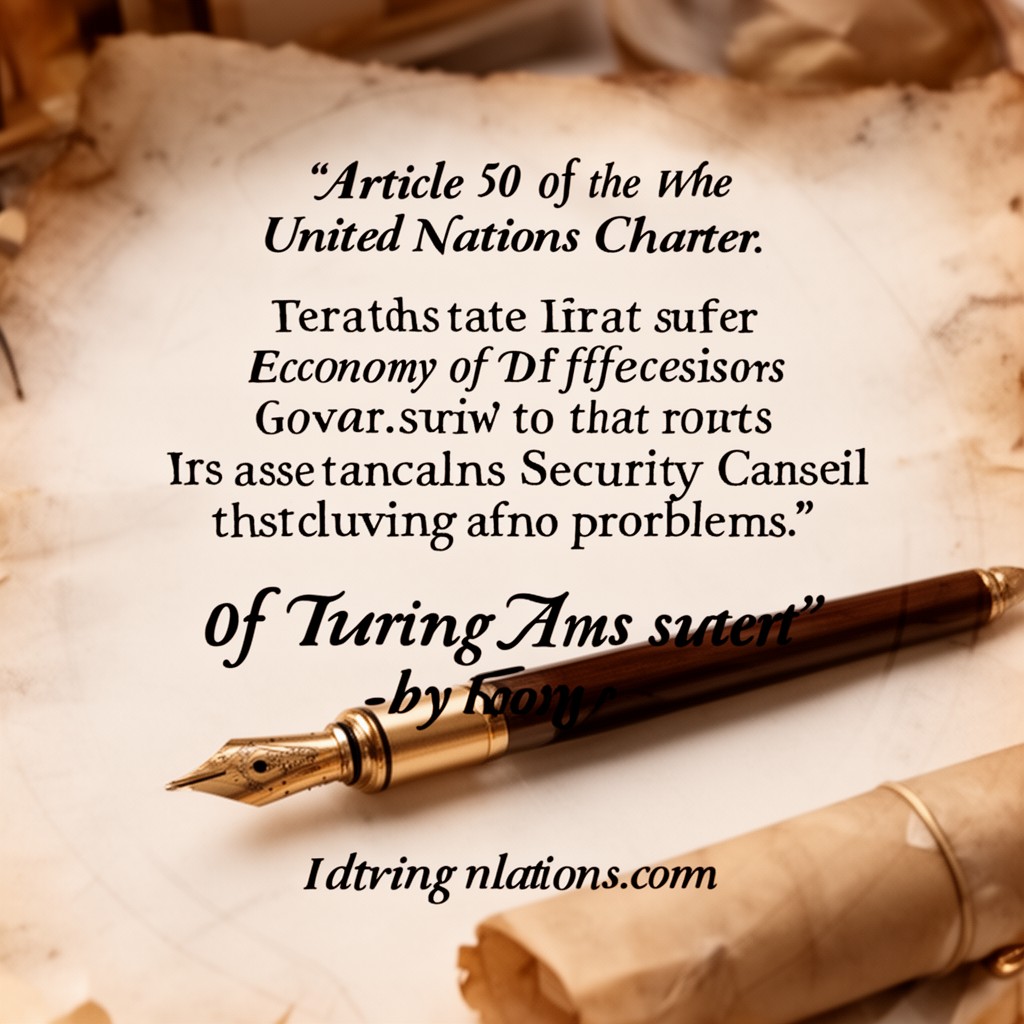 AI-generated illustration of Article 50 of the United Nations Charter