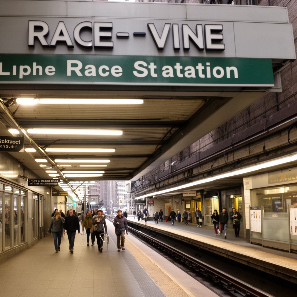 AI-generated illustration of Race–Vine station