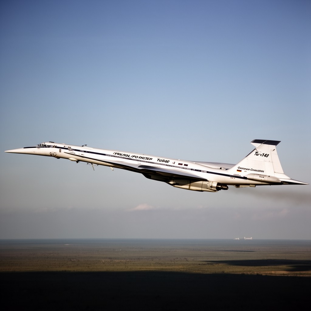 AI-generated illustration of Tupolev Tu-144 supersonic airliner
