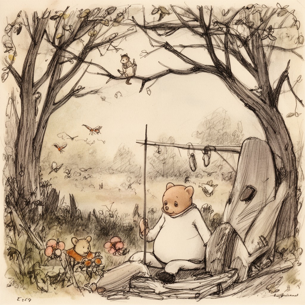 AI-generated illustration of E. H. Shepard