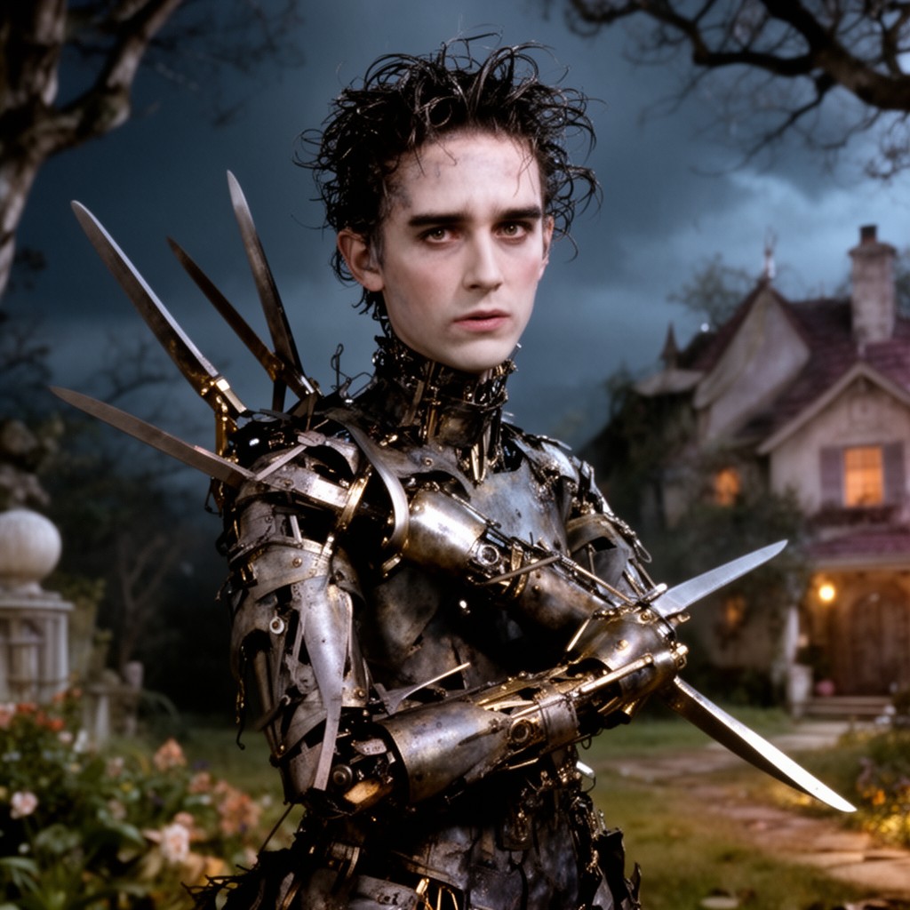 AI-generated illustration of Edward Scissorhands