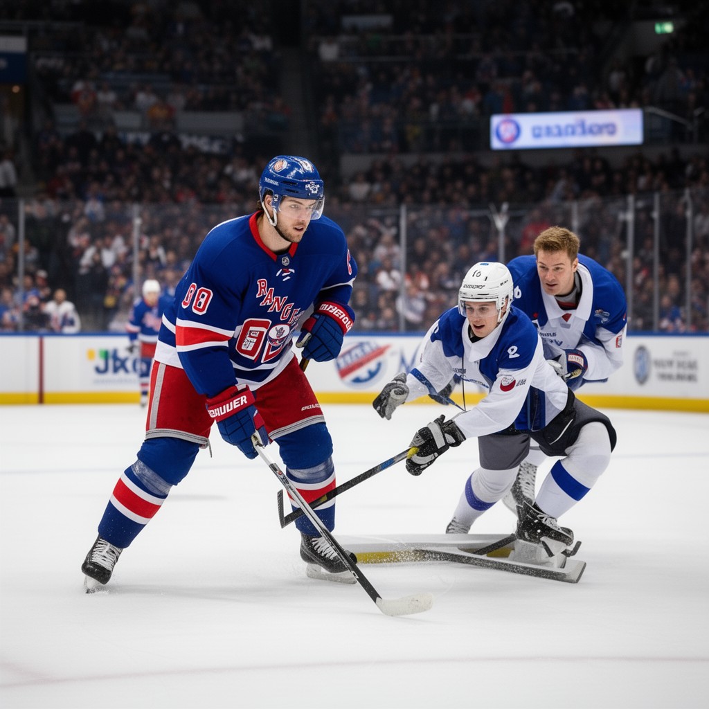 AI-generated illustration of New York Rangers–New York Islanders rivalry