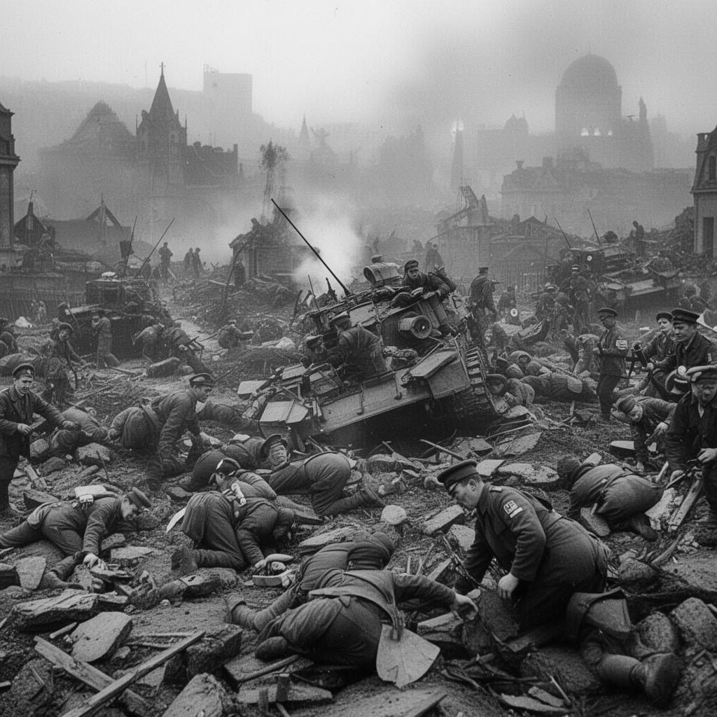 AI-generated illustration of Rhineland campaign