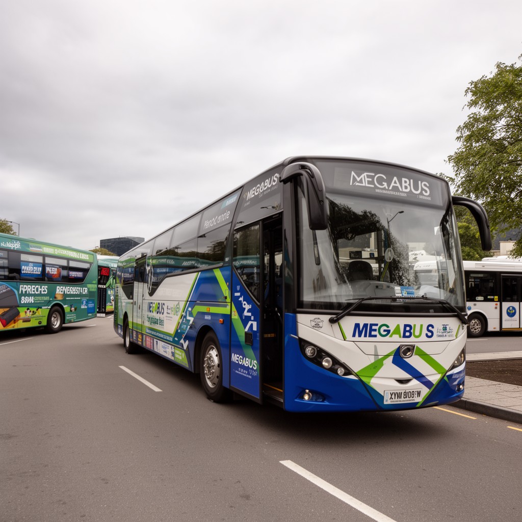 AI-generated illustration of Megabus