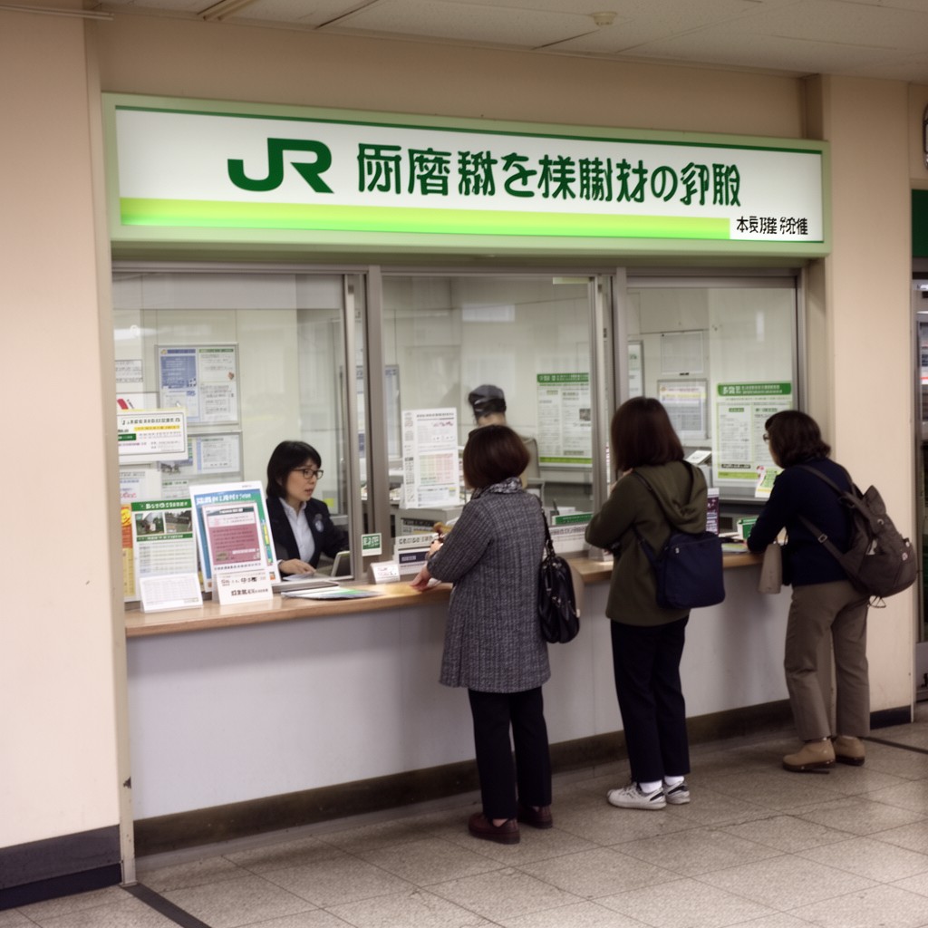 AI-generated illustration of midori-no-madoguchi ticket office