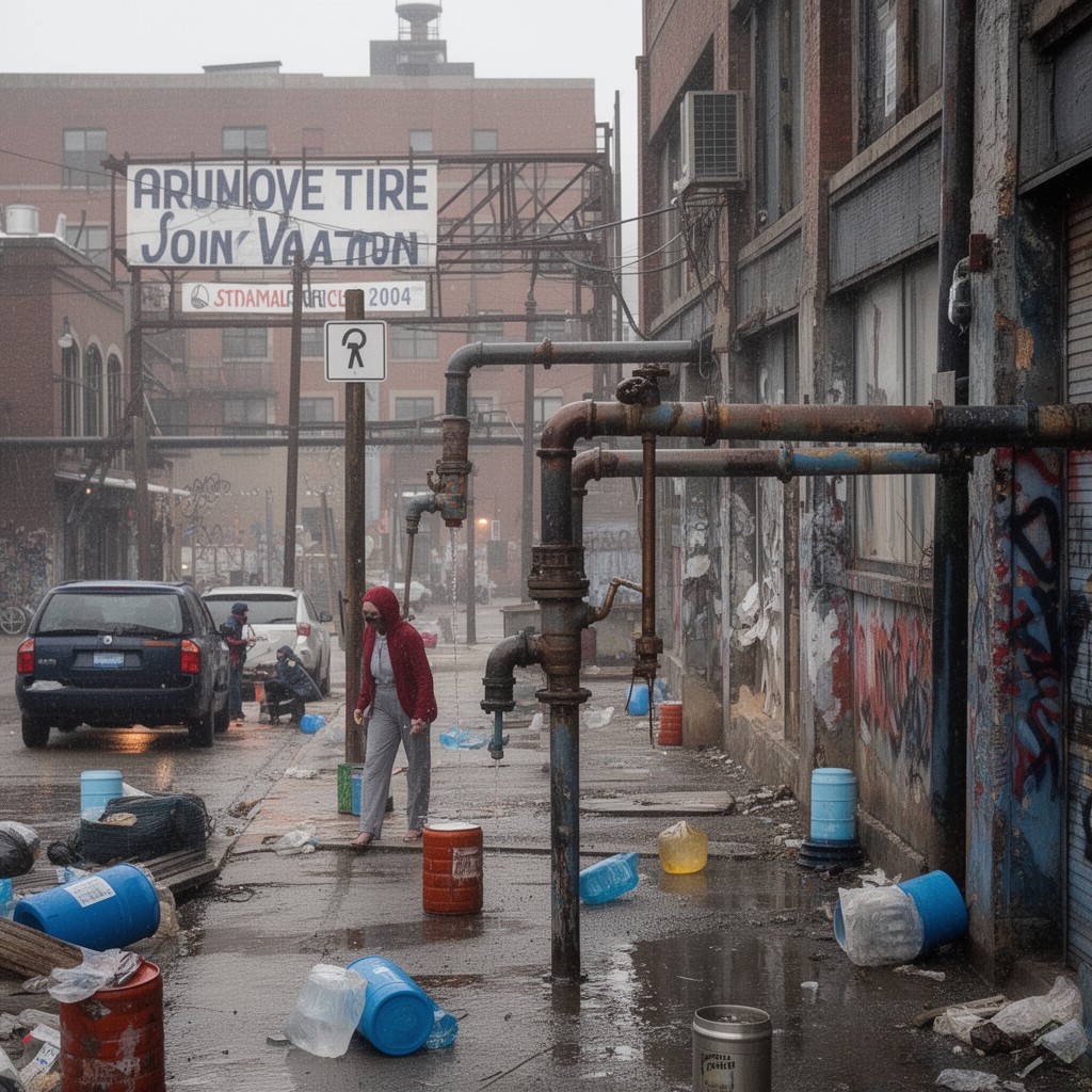 AI-generated illustration of Flint water crisis