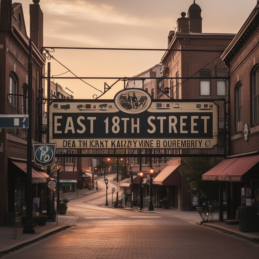 AI-generated illustration of East 18th Street