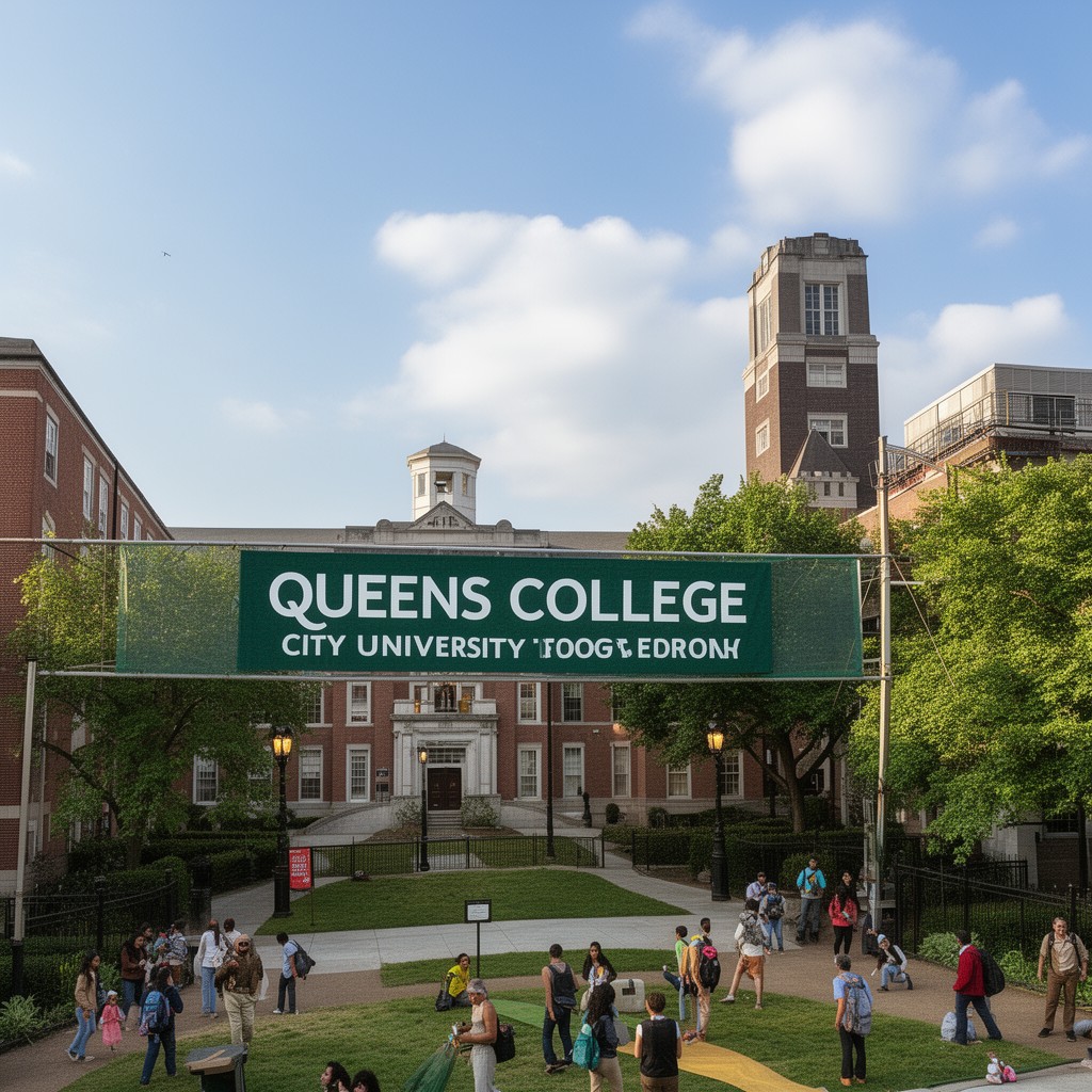 AI-generated illustration of Queens College, City University of New York