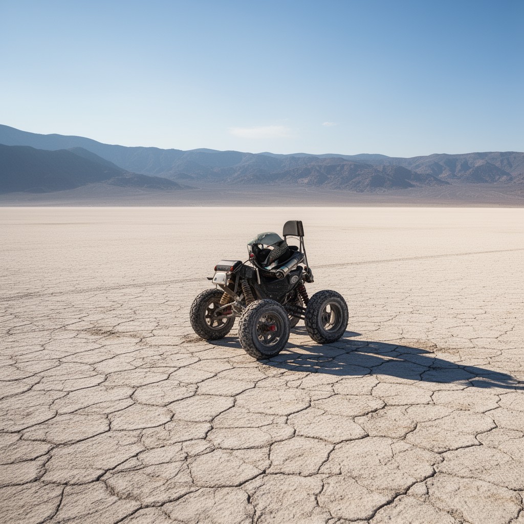 AI-generated illustration of Ivanpah Dry Lake